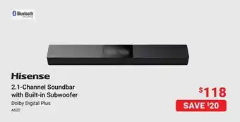 Visions Electronics Hisense 2.1-Channel Soundbar with Built-in Subwoofer offer