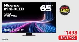 Visions Electronics Hisense U88QG 4K Smart TV offer