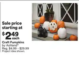 Michaels Craft pumpkins by Ashland offer