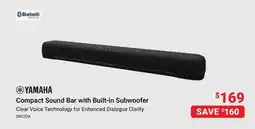 Visions Electronics Yamaha Compact Sound Bar with Built-in Subwoofer offer