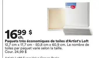 Michaels Paquets très économiques de toiles d'Artist's Loft offer