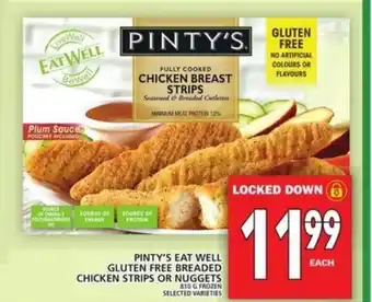 Food Basics Pinty's Eat Well Gluten Free Breaded Chicken Strips or Nuggets offer