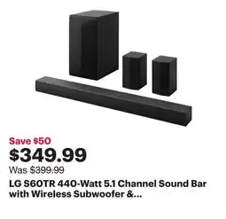 Best Buy LG S60TR 440-Watt 5.1 Channel Sound Bar with Wireless Subwoofer & Rear Speakers offer