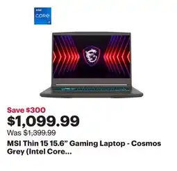 Best Buy MSI Thin 15 15.6 Gaming Laptop - Cosmos Grey (Intel Core i7-13620H/512GB/16GB RAM/GeForce RTX 4050) offer