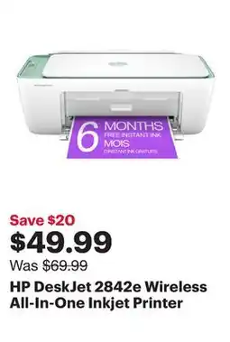 Best Buy HP DeskJet 2842e Wireless All-In-One Inkjet Printer offer