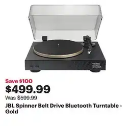 Best Buy JBL Spinner Belt Drive Bluetooth Turntable - Gold offer