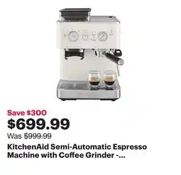 Best Buy KitchenAid Semi-Automatic Espresso Machine with Coffee Grinder - Porcelain White offer