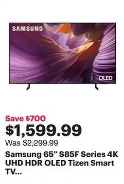 Best Buy Samsung 65 S85F Series 4K UHD HDR OLED Tizen Smart TV (QN65S85FAFXZC) - 2025 offer