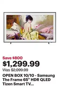 Best Buy OPEN BOX 10/10 - Samsung The Frame 65 HDR QLED Tizen Smart TV (QN65LS03DAFXZC) - 2024 offer
