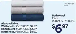 Walmart Mainstays bath towel offer