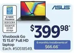 Walmart ASUS Vivobook Go 15 15.6" Full HD Laptop offer