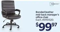 Walmart Mainstays bonded leather mid-back manager's office chair offer