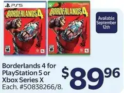 Walmart Borderlands 4 for PlayStation 5 or Xbox Series X offer