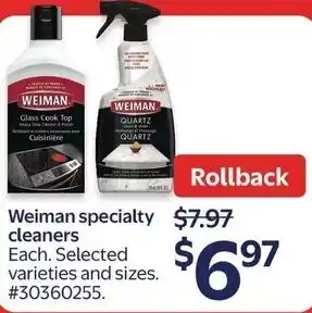 Walmart Weiman specialty cleaners offer