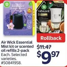 Walmart Air Wick Essential Mist kit or scented oil refills offer