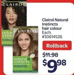 Walmart Clairol Natural Instincts hair colour offer