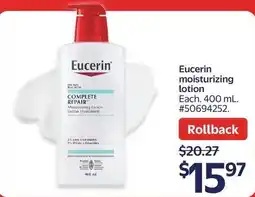 Walmart Eucerin moisturizing lotion offer
