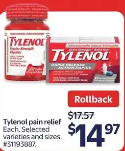 Walmart Tylenol pain relief offer