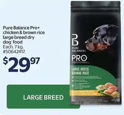 Walmart Pure Balance Pro+ chicken & brown rice large breed dry dog food offer