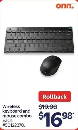 Walmart onn. Wireless keyboard and mouse combo offer