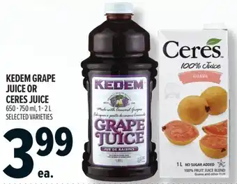 Metro Kedem grape juice or ceres juice offer