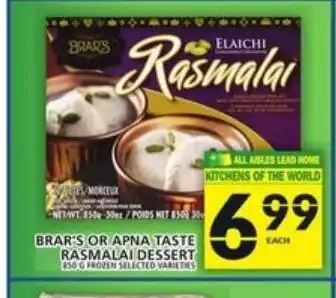 Food Basics Brar's or Apna Taste Rasmalai Dessert offer