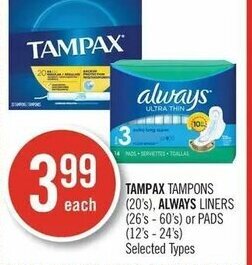 Shoppers Drug Mart Tampax offer