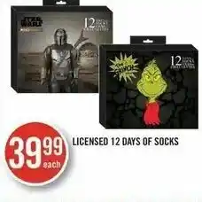 Shoppers Drug Mart Licensed 12 days of socks offer