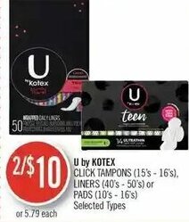 Shoppers Drug Mart U by kotex offer