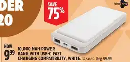 Canadian Tire Bluehive 10,000 MAH POWER BANK WITH USB-C FAST CHARGING COMPATIBILITY offer