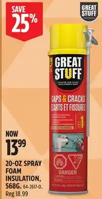 Canadian Tire GREAT STUFF 20-OZ SPRAY FOAM INSULATION, 568G offer