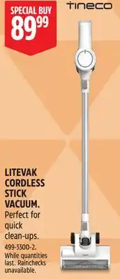 Canadian Tire Tineco LITEVAK CORDLESS STICK VACUUM offer