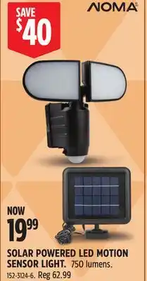Canadian Tire Noma SOLAR POWERED LED MOTION SENSOR LIGHT. 750 lumens offer