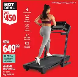 Canadian Tire PRO-FORM CARBON TREADMILL offer