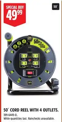 Canadian Tire 50´ CORD REEL WITH 4 OUTLETS offer