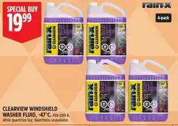 Canadian Tire Rain CLEARVIEW WINDSHIELD WASHER FLUID offer