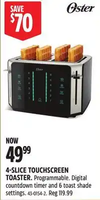 Canadian Tire OSTER 4-SLICE TOUCHSCREEN TOASTER offer