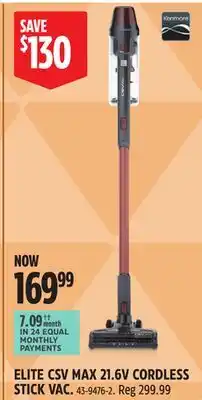 Canadian Tire Kenmore ELITE CSV MAX 21.6V CORDLESS STICK VAC offer