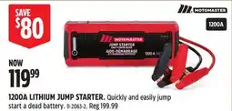 Canadian Tire Motomaster 1200A LITHIUM JUMP STARTER offer