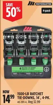 Canadian Tire MotoMaster 1500-LB RATCHET TIE-DOWNS offer