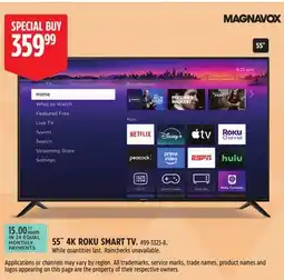 Canadian Tire 55˝ 4K ROKU SMART TV MAGNAVOX offer