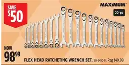Canadian Tire FLEX HEAD RATCHETING WRENCH SET offer