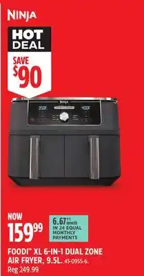 Canadian Tire FOODI XL 6-IN-1 DUAL ZONE AIR FRYER, 9.5L offer