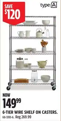 Canadian Tire Type-a 6-TIER WIRE SHELF ON CASTERS offer