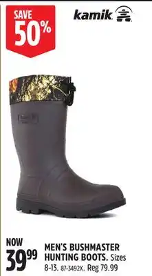 Canadian Tire Kamik MEN'S BUSHMASTER HUNTING BOOTS offer