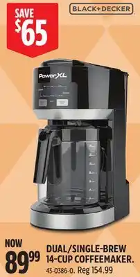 Canadian Tire Black & Decker DUAL/SINGLE-BREW 14-CUP COFFEEMAKER offer