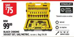 Canadian Tire Stanley BLACK CHROME SOCKET SET, SAE/METRIC offer