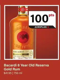 LCBO Bacardi 8 Year Old Reserva Gold Rum offer