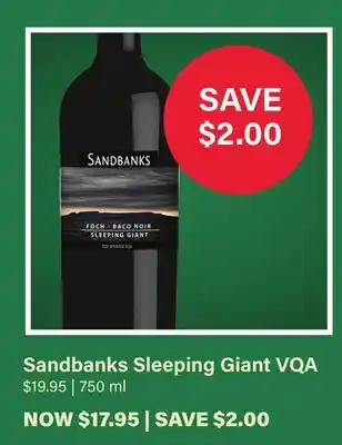 LCBO Sandbanks Sleeping Giant VQA offer