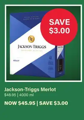 LCBO Jackson-Triggs Merlot offer